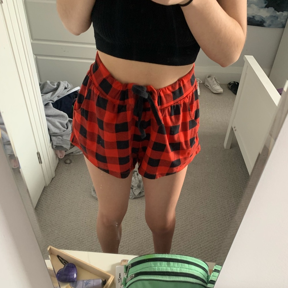 cute checkered sleep shorts